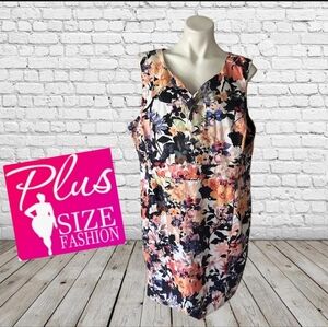 Signature Collection Plus Size Lined Sleeveless Floral Dress Size 24W